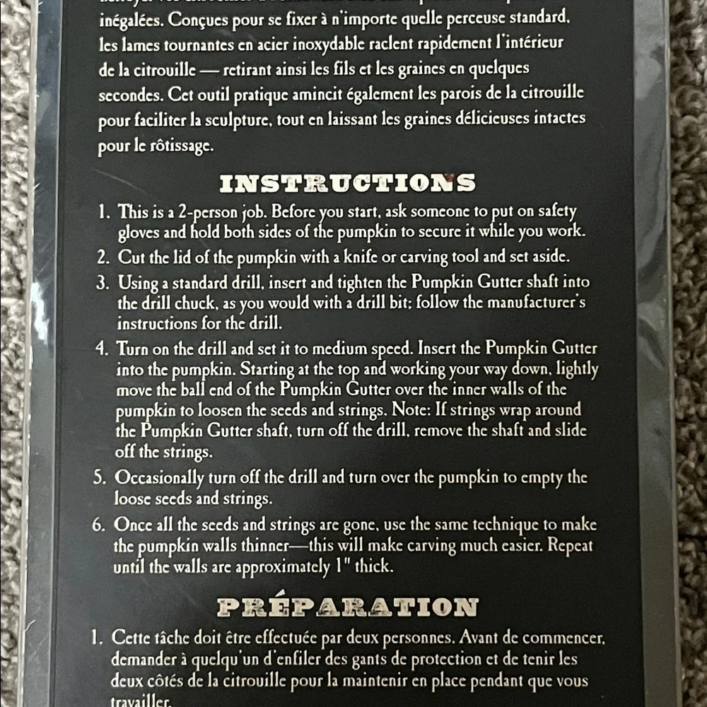 Williams Sonoma Pumpkin Gutter Drill Extension New 2013 Sealed Halloween Pie